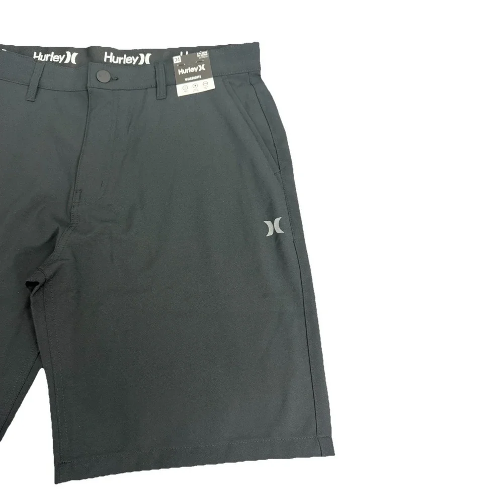 Hurley Men's Black Size 34 Flex Terrain Hybrid Walking Shorts 9.75 In Inseam New